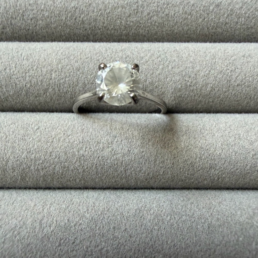 Elegant Silver Solitaire Ring